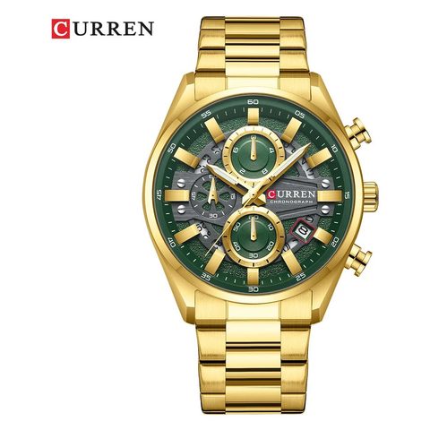 Montre CURREN Signature · 8495, couleur Vert et doré