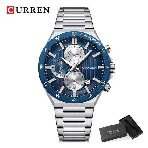 Montre CURREN Sterling · 8481, couleur Argenté et bleu