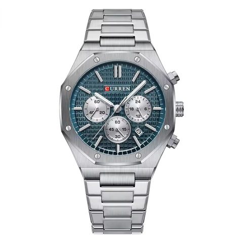 Montre CURREN Minimal · 8440, couleur Argenté et turquoise
