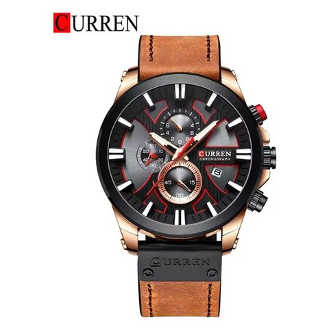 Montre CURREN Horizon · 8346, couleur Gris et orange