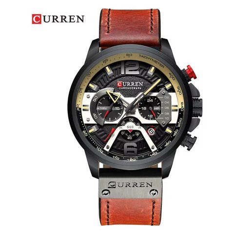Montre CURREN Grand Style · 8329, couleur Gris et rouge