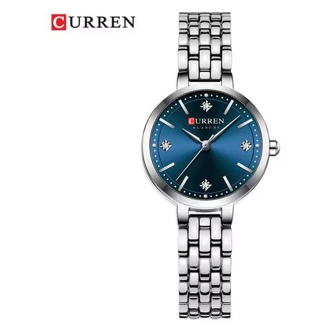 Montre CURREN Étoile · 9106, couleur Argenté et turquoise