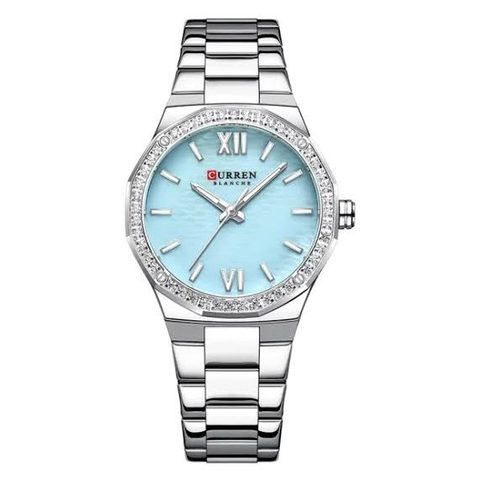 Montre CURREN Rosée · 9103, couleur Argenté et turquoise